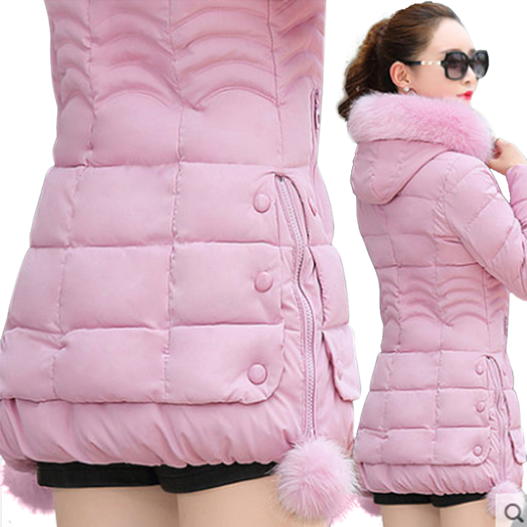 Veste d'hiver pour femme 2026, manteau d'hiver uni décontracté avec col en fourrure, veste longue à capuche en coton pour femme