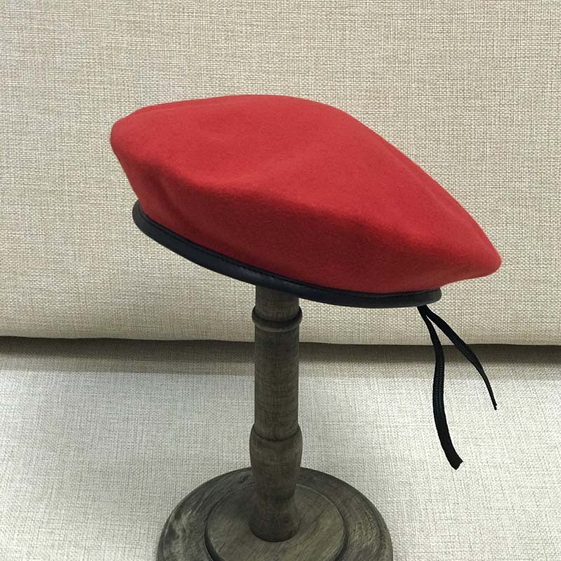 Béret en cuir PU pour femme et homme, chapeau de peintre de Style britannique, bérets en laine d'hiver