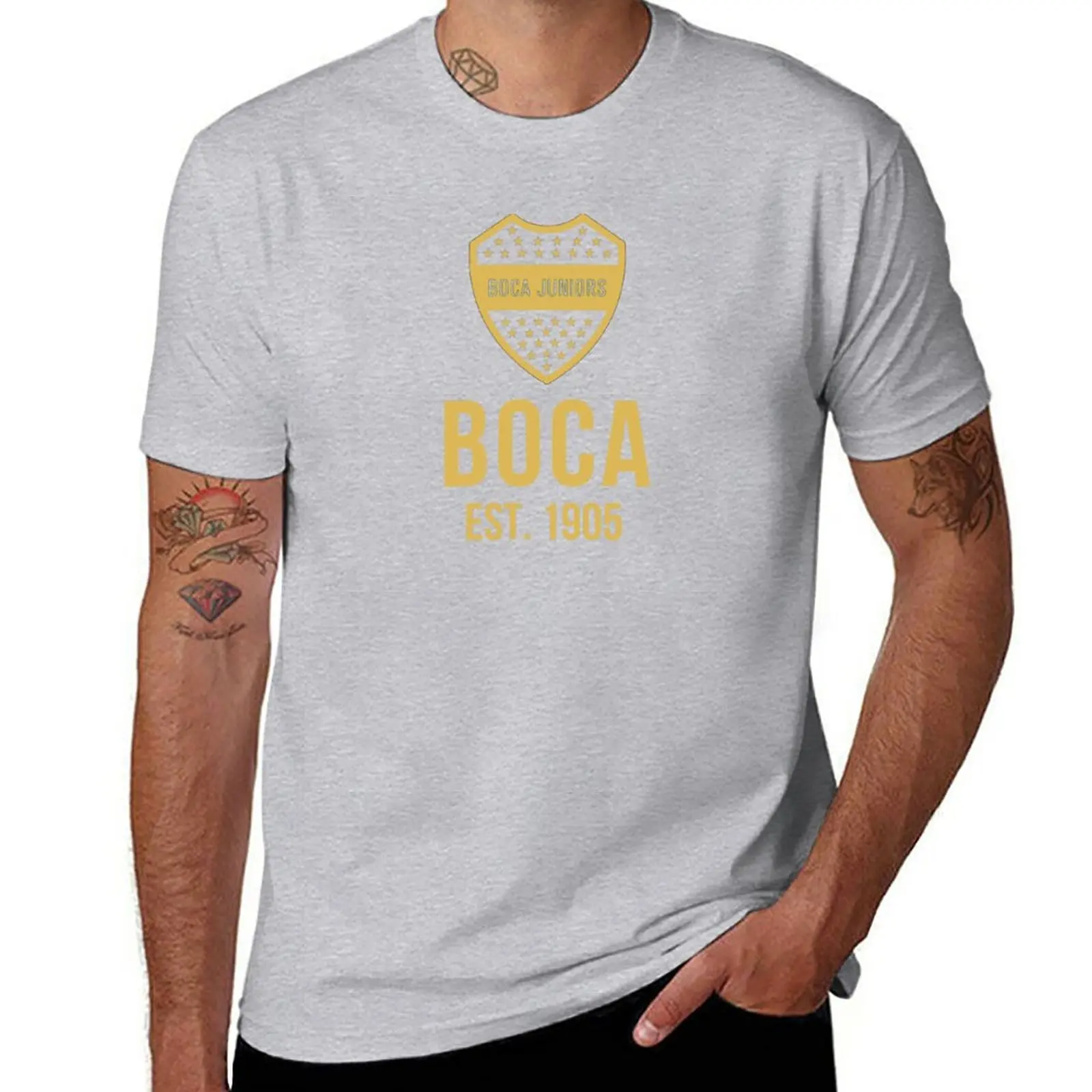 T-shirt court Boca Gold Manga pour hommes, Streetwear, Hiphelicopter, Vêtements pour hommes, Vêtements de créateurs, Vêtements de médicaments, Blanc uni, Nouveau