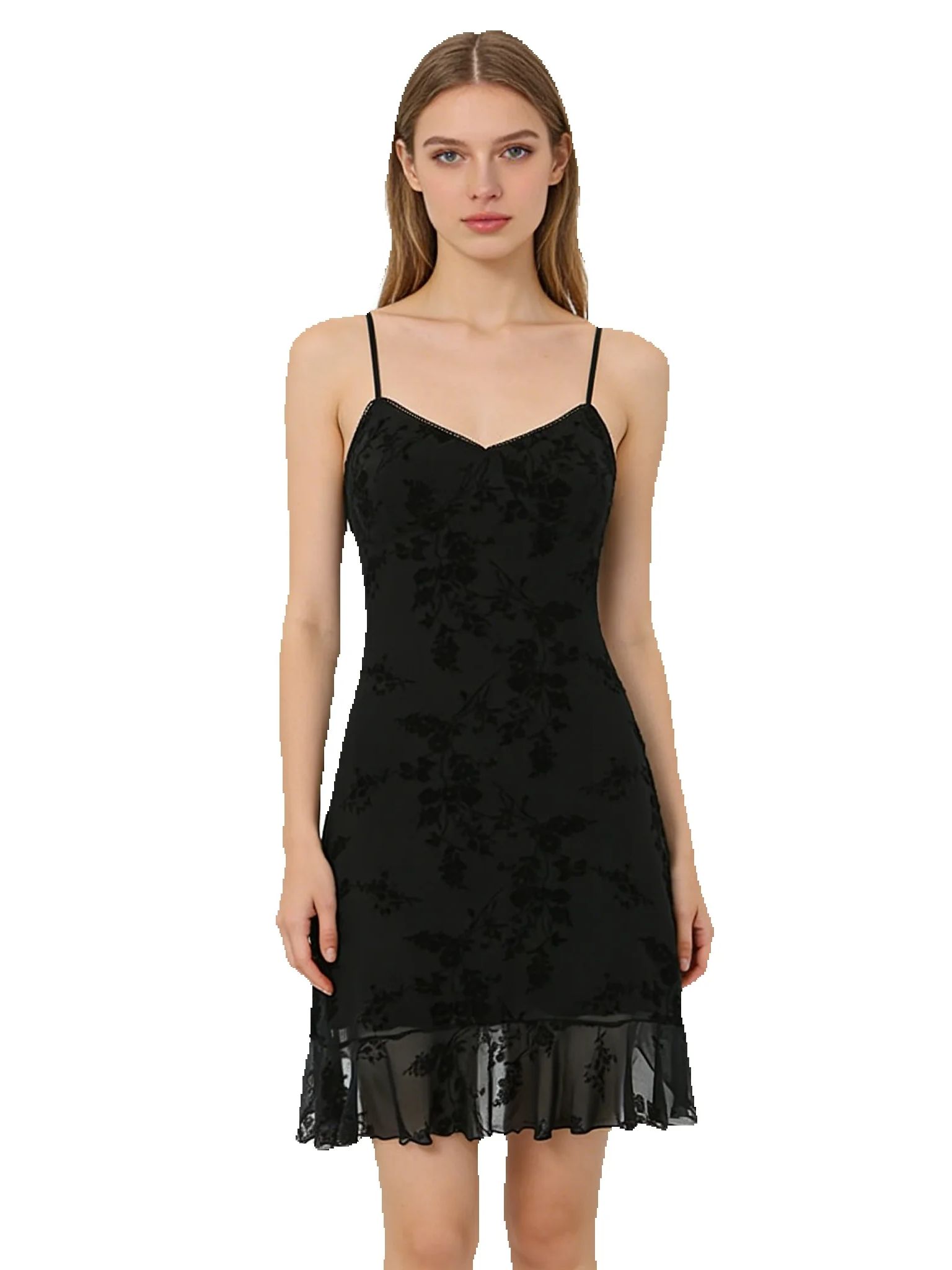 Robe de soirée élégante et sexy pour femme, nouvelle collection, style chic, à fleurs, en maille, dos nu, col en V, coupe ajustée