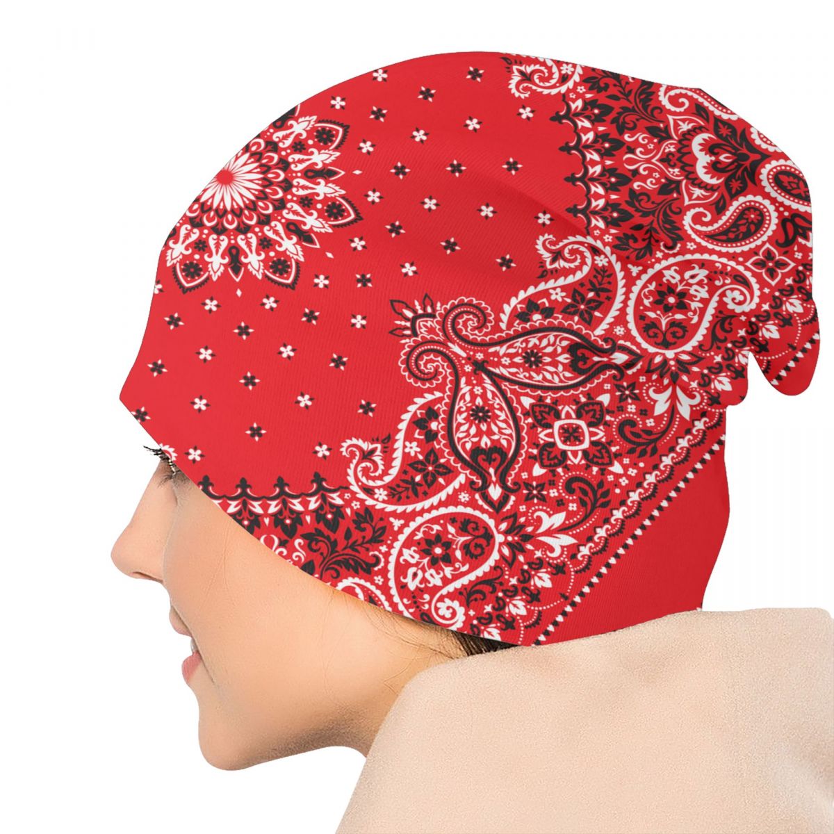 Bandana cachemire de style bohème ethnique personnalisé pour adultes, bonnets Skullies, casquettes Streetwear, chapeau chaud ogo, chapeaux unisexes, hiver