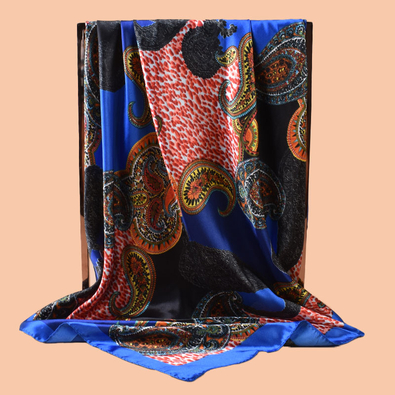 Foulard carré en Satin pour femmes, 90x90 pouces, multi-usage, accessoire de plage d'été, foulard à la mode, serviette de cheveux polyvalente pour utilisation en fête, 1 pièce