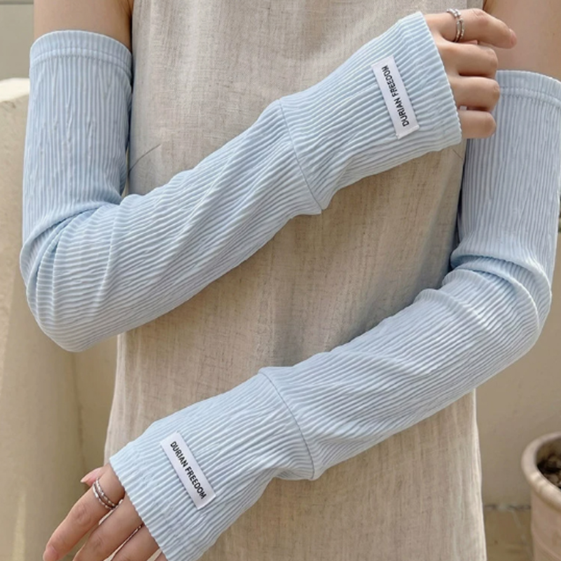 Manchons de bras en soie glacée, style coréen tendance, anti-rides, amples, grande taille, protection UV, rafraîchissants, élastiques, respirants et fins