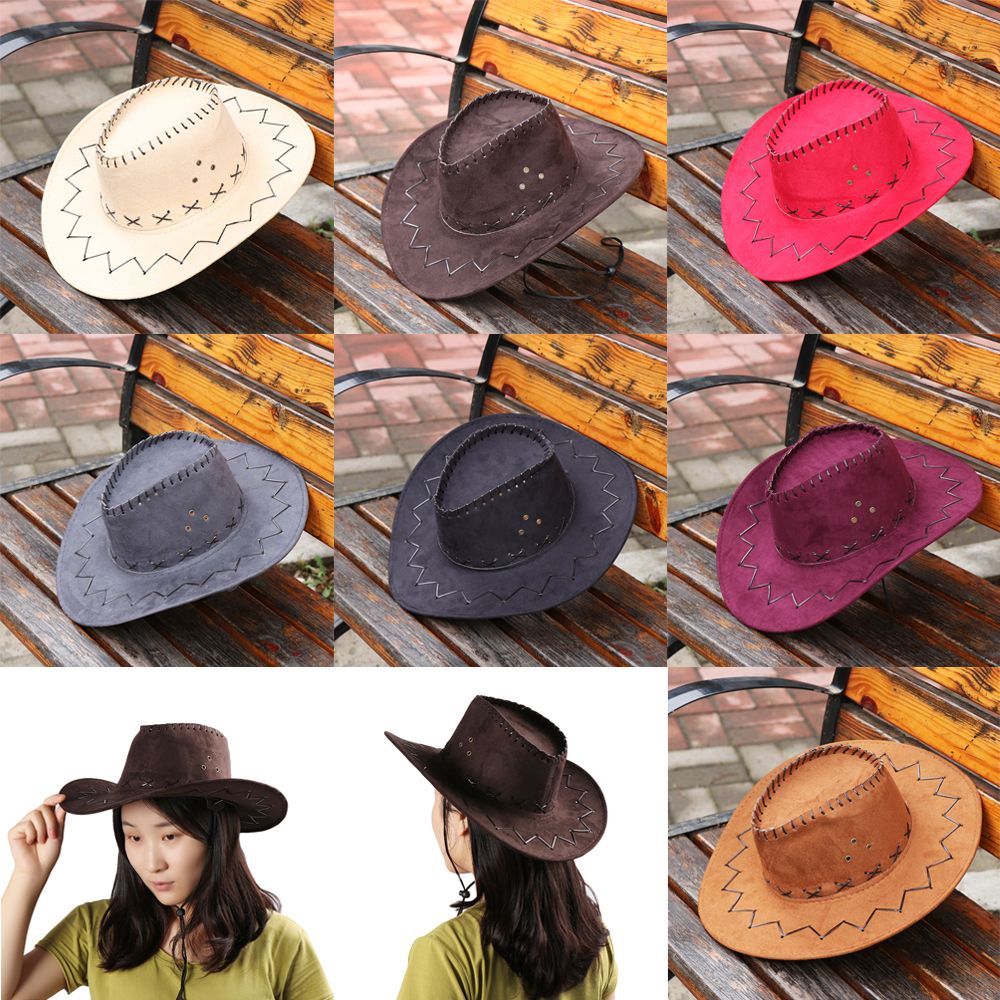 Chapeau de Cowboy en Daim pour Homme et Femme, Casquette Unisexe en Polyester, Nouvelle Collection
