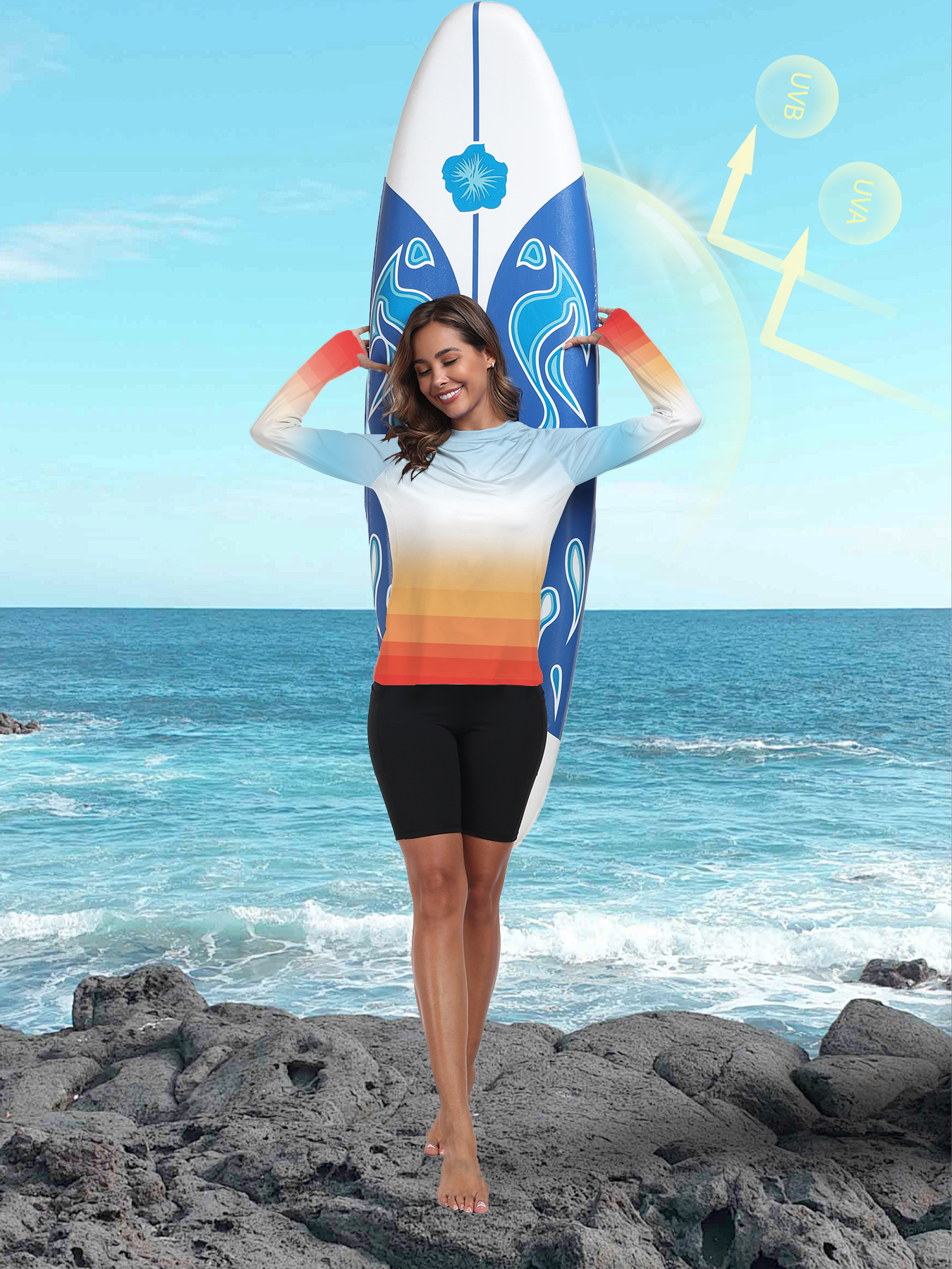 Chemises Solaires à Manches sulfpour Femme, Protection UV, Rash Guard, observateur, vaccage Rapide, éventuelles F, Randonnée, Y-Outdoor, 50 +