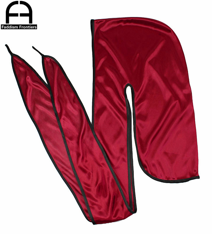 Unisexe hommes soyeux Durag noir couture soie Durags Bandanas pour hommes longue queue Doo Du Rag vague casquette