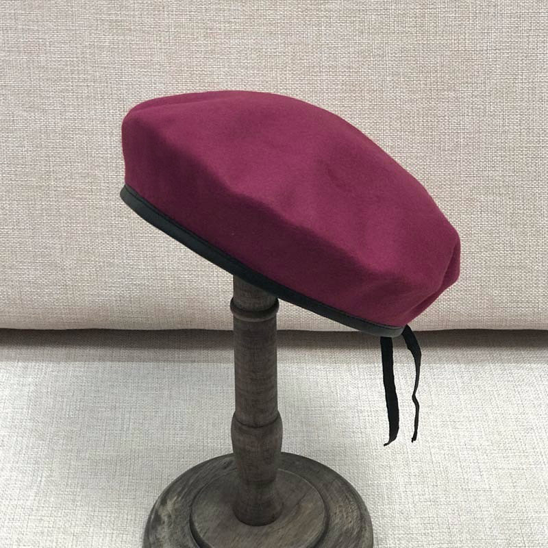 Béret en cuir PU pour femme et homme, chapeau de peintre de Style britannique, bérets en laine d'hiver