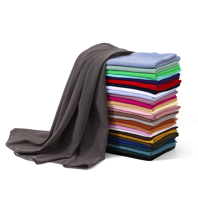 110X110CM bandeau lourd en mousseline de soie carré écharpe musulmane Hijabs femmes sous-écharpe mode Look décontracté couleur unie Tudung Bawl