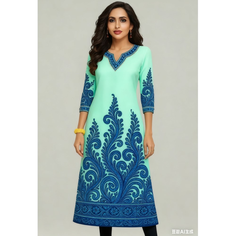 Musulman Kurt fleurs femmes mode confortable à manches longues droite décontracté ethnique robes Longos perroquet impression 3D nouvelle robe