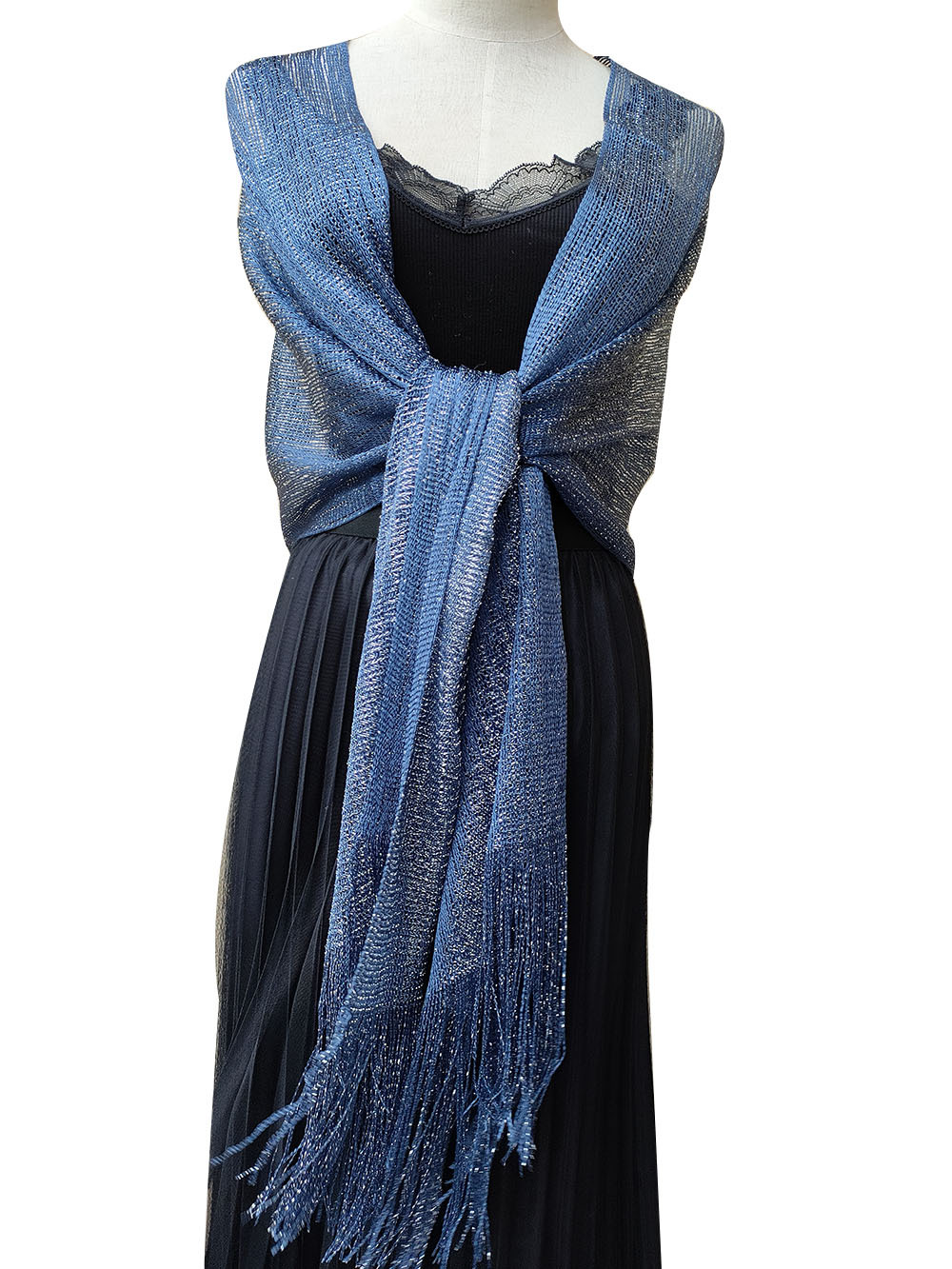 Foulard en soie métallique, accessoire de robe de soirée de mariée pour femmes, fête de mariage, bal de promo, châle de mariée, fil or argent ​