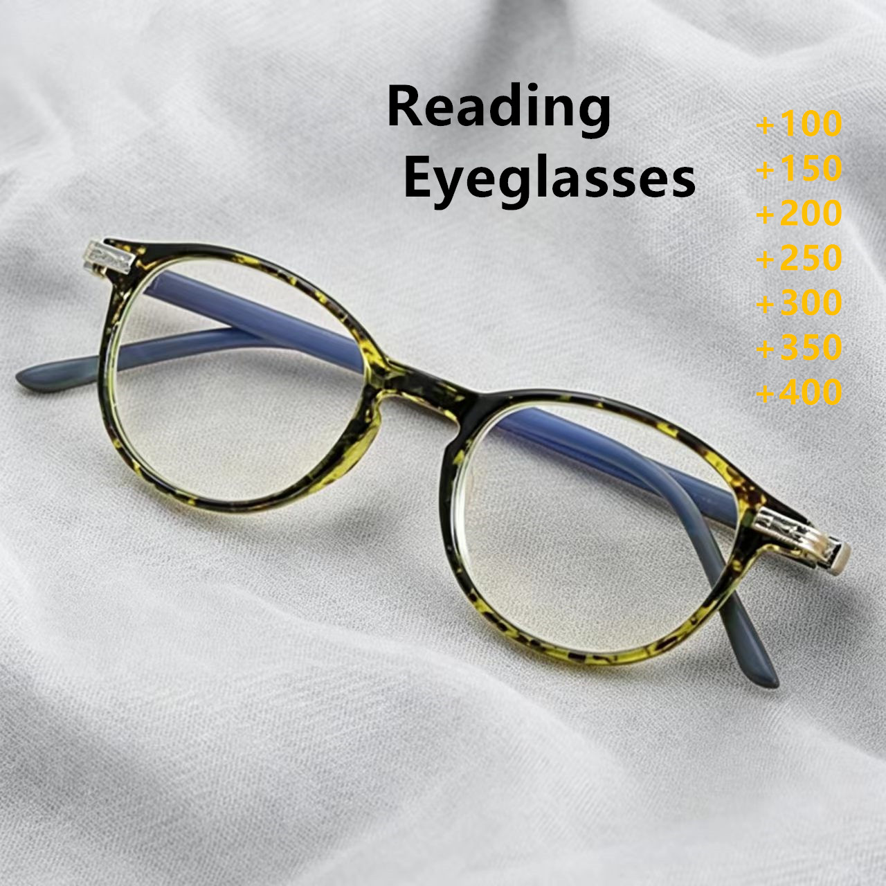 Lunettes de lecture rondes rétro pour femmes, anti-lumière bleue, presbytie, légères, monture bicolore, 100~400 dioptries C