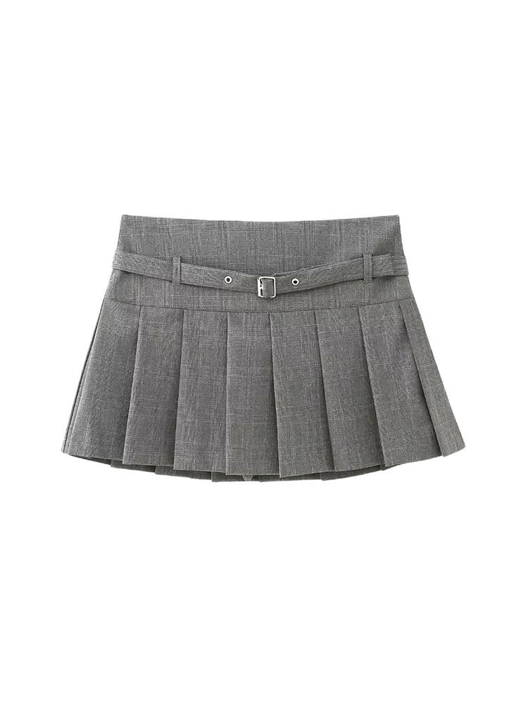 Jupes courtes plissées pour femmes, avec ceinture, fermeture éclair latérale, taille moyenne, jupe-short féminine, mode