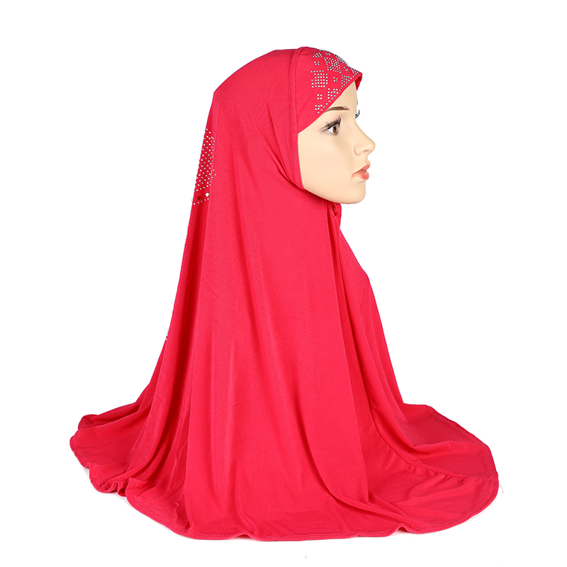 H108 Hijab de prière pour adultes, taille moyenne 70*70cm, foulard musulman, voile islamique, chapeau, bandeau à enfiler
