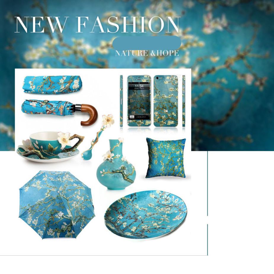 Espagne luxe foulard en soie femmes concepteur Van Gogh peinture à l'huile florale châles en soie Pashmina dames enveloppes foulards Foulard nouveau Hijab