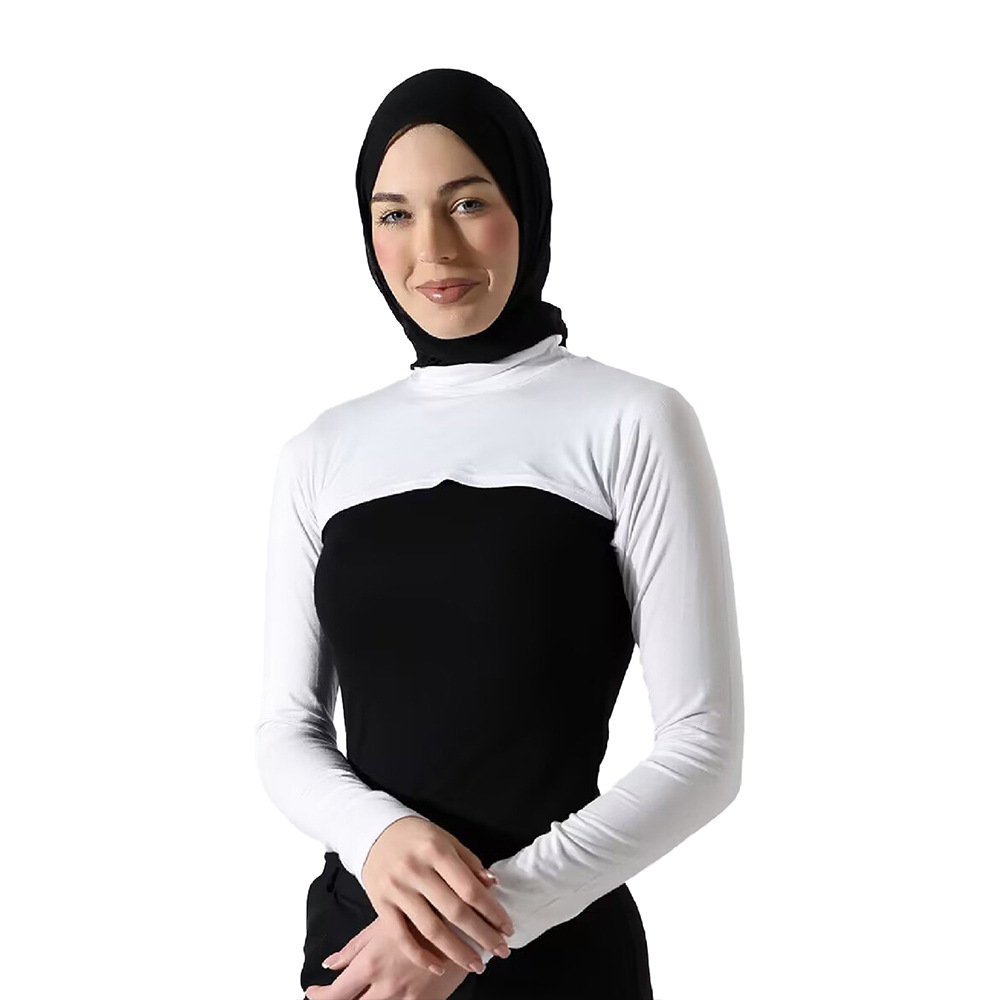Maillot Modal à manches longues pour femme, Hijab musulman, couverture de bras Long, haussement d'épaules élastique, protection solaire, vêtements islamiques