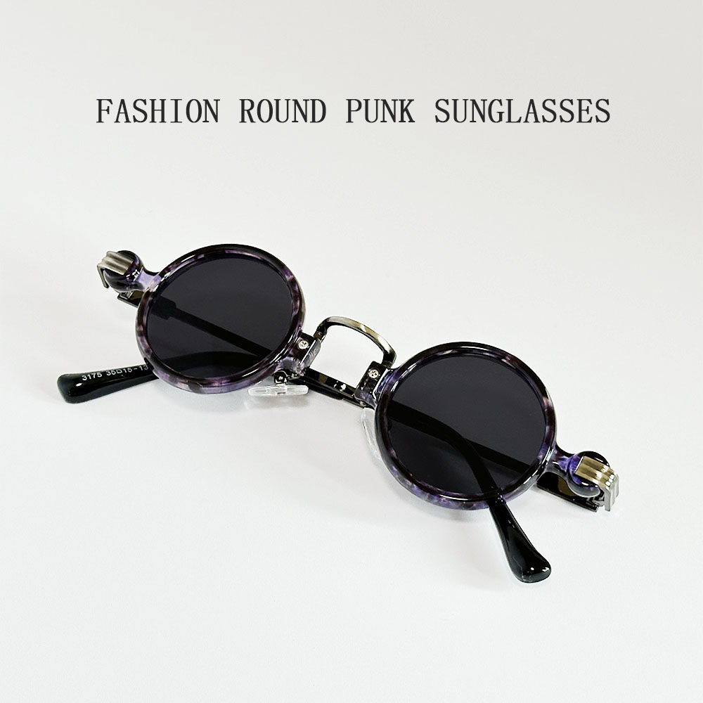 Petites lunettes de soleil rondes punk pour hommes et femmes, lunettes de soleil rétro, lunettes de mode vintage, vacances, steampunk