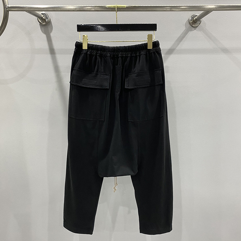 Pantalon Harem Décontracté en Coton pour Homme, Style Gothique, Vêtement Masculin, Pantalon de Survêtement d'Été, Pantalon Longueur Mollet pour Femme, Pantalon Noir Ample Taille XL
