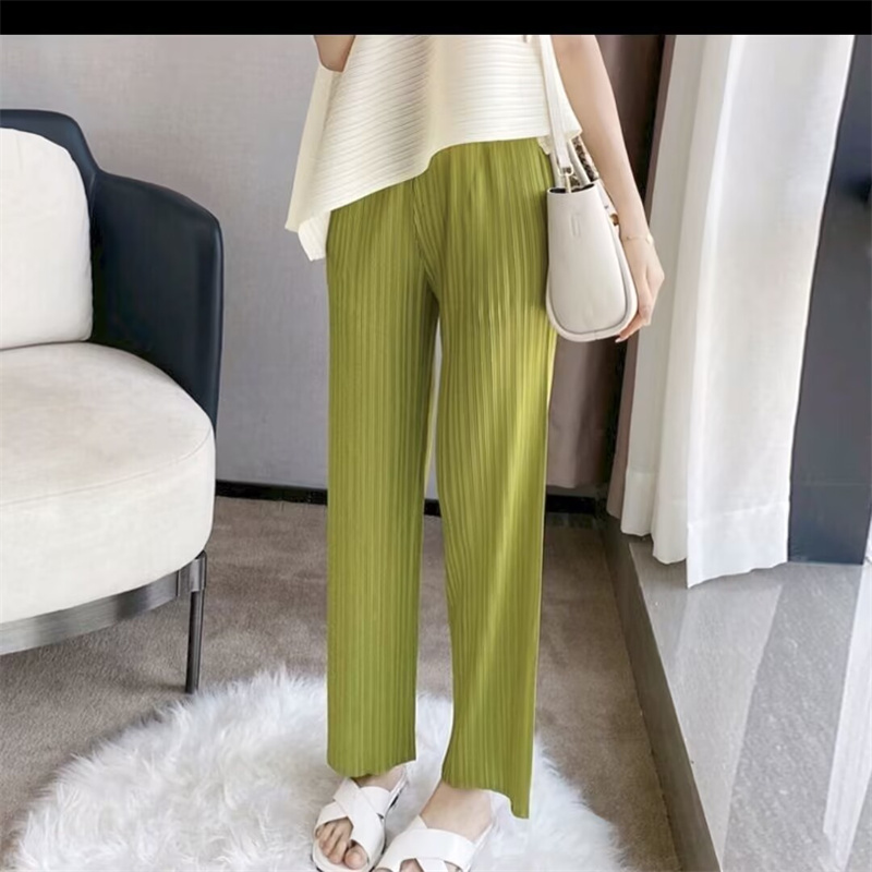 Pantalons pour femmes Miyake pantalons plissés femmes 2025 nouveau pantalon droit ample taille haute pantalon drapé pantalon à jambes larges femmes pantalons