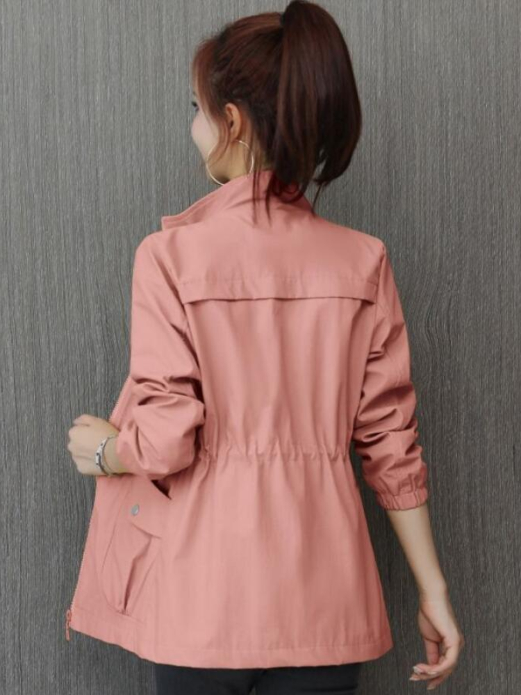 Veste courte pour femmes, coupe-vent décontracté, col montant, outillage, manteau basique à fermeture éclair, hauts avec doublure, nouvelle collection printemps automne 2023