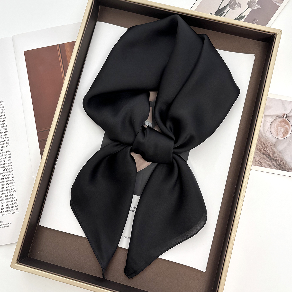 Foulard carré uni de luxe pour femme, écharpe de plage, bandana pour cheveux, foulard, hijab, châle