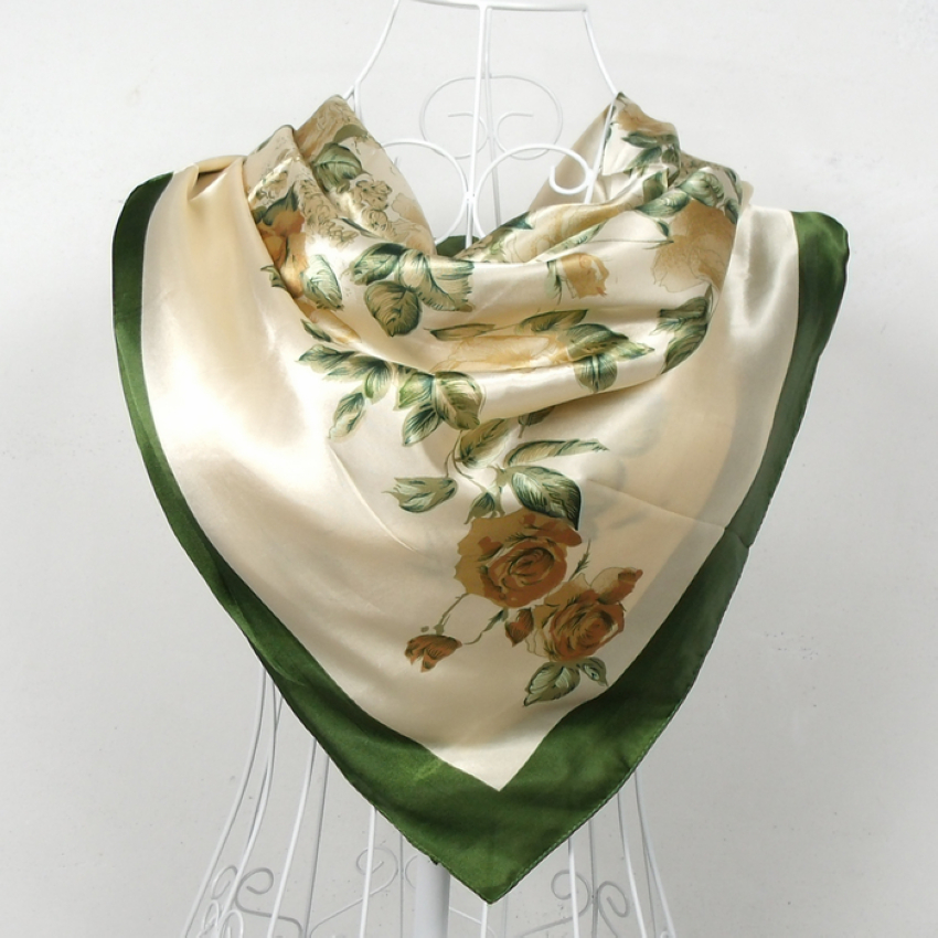 Lenco-Écharpe en satin rose pour femme, 90x90cm, multicolore, châle pour dames, mouchoir à la mode, printemps