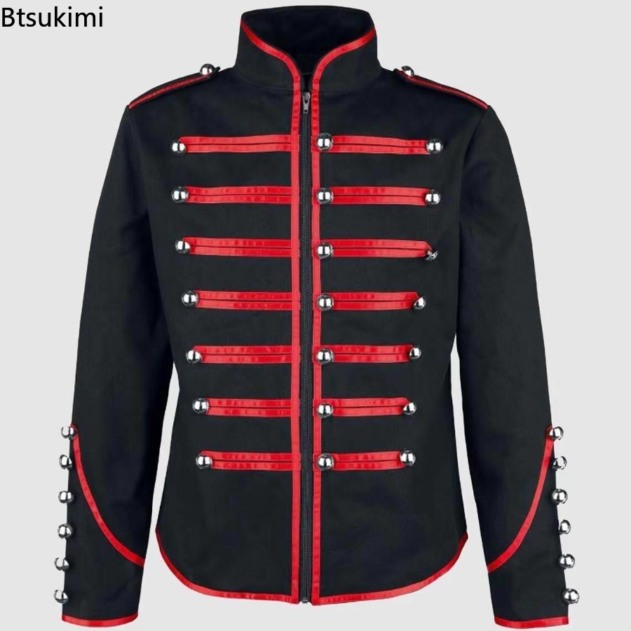 Veste gothique Steampunk médiévale pour hommes, Vintage, col montant, Costume de Cosplay, redingote Rock, vestes Punk rétro, 2026