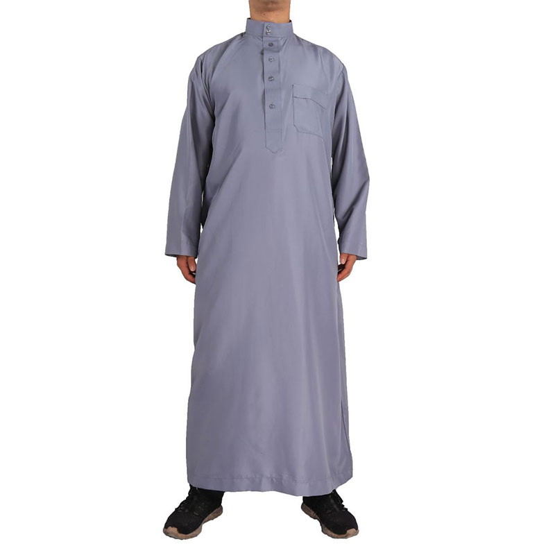 Robes islamiques pour hommes, vêtements musulmans, robe arabe rétro, manches longues, thobe solide, document adt dubaï, caftan saoudien, haut de chemise