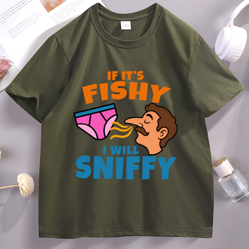 T-shirt décontracté pour homme avec motif humoristique et drôle, col rond, en coton imprimé, manches courtes
