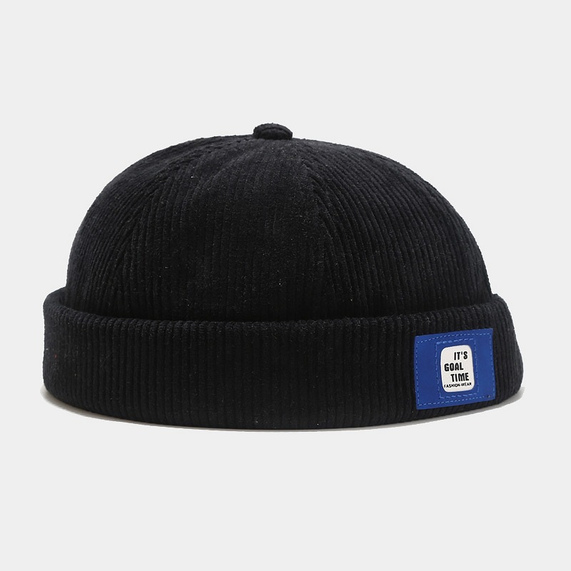 Bonnet chapeaux sans bords pour hommes femmes velours côtelé dôme réglable Vintage couleur unie unisexe hiver printemps automne