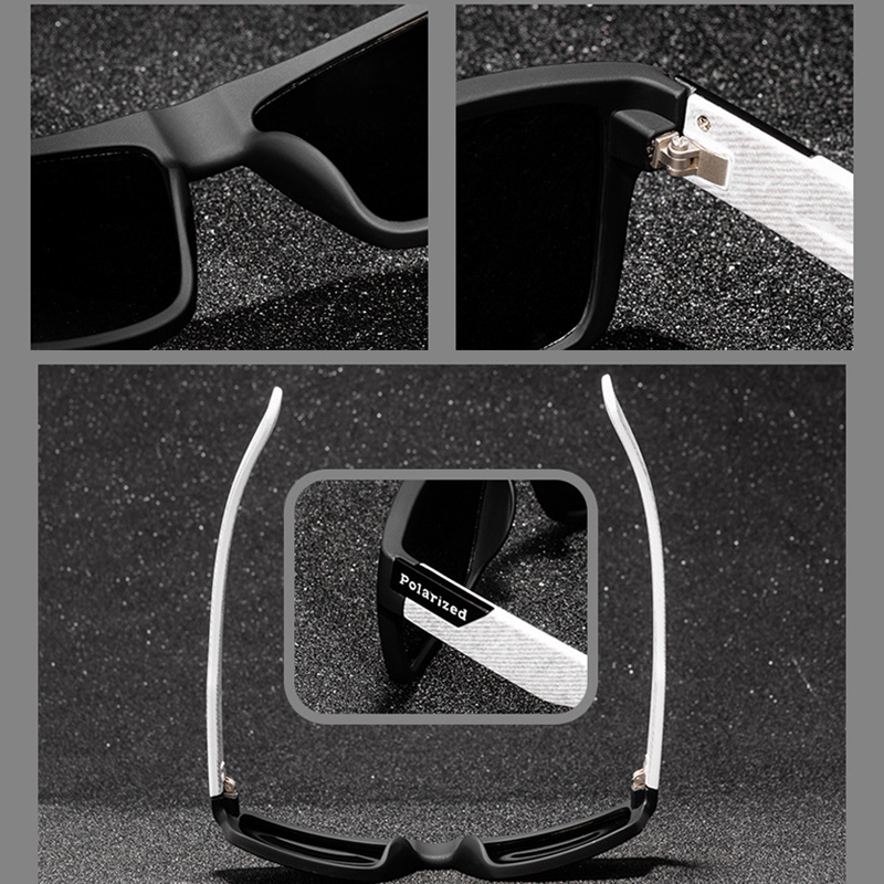 Lunettes de soleil polarisées noires tendance pour hommes et femmes, lunettes de soleil carrées classiques pour hommes, lunettes de soleil élégantes pour la conduite en plein air, la pêche, les sports, protection UV400
