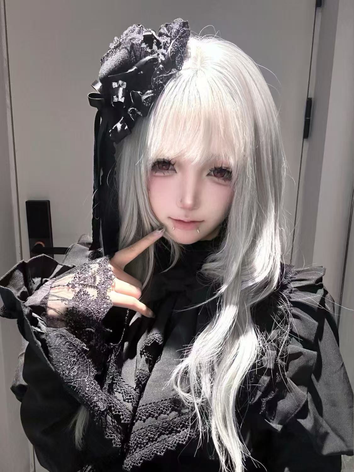Accessoires de coiffure Lolita : Petit chapeau noir gothique punk rétro avec nœud, idéal pour Comic-Con et spectacles