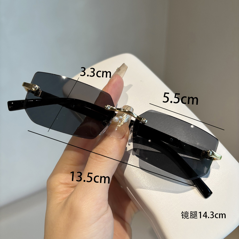 Lunettes de soleil sans monture couleur océan pour hommes et femmes, décontractées, ultra légères, de haute qualité