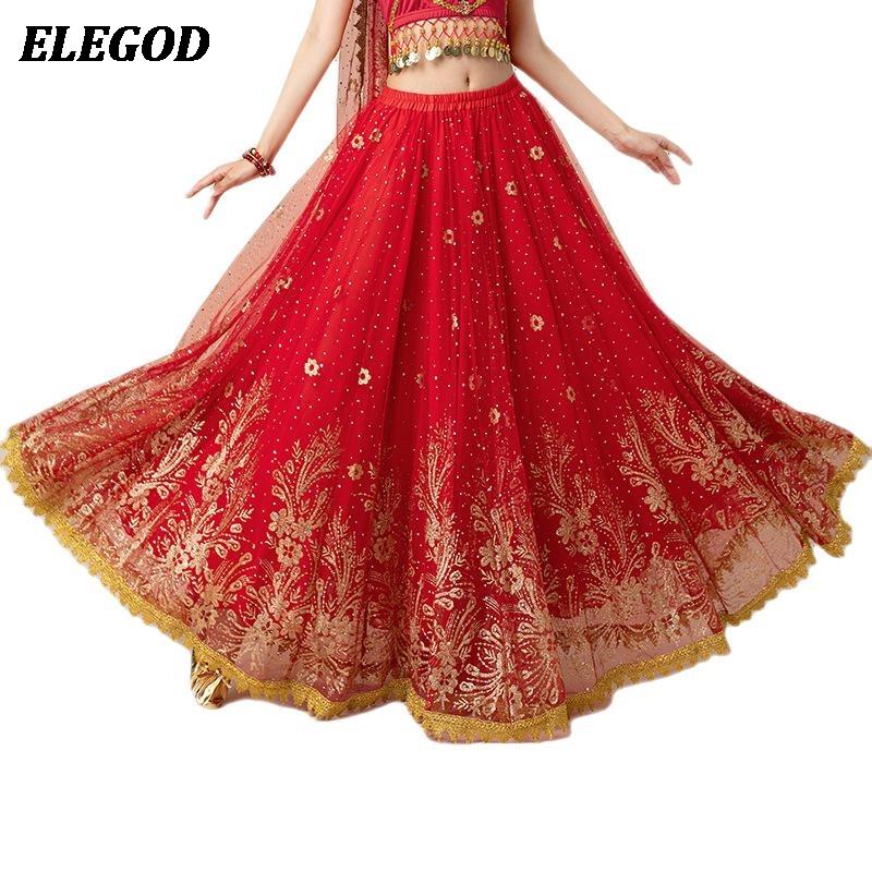 Grande jupe pivotante de danse du ventre pour femmes, robe longue de danse indienne Bollywood pour dames, Costumes de danse arabes Sexy pour spectacle d'halloween