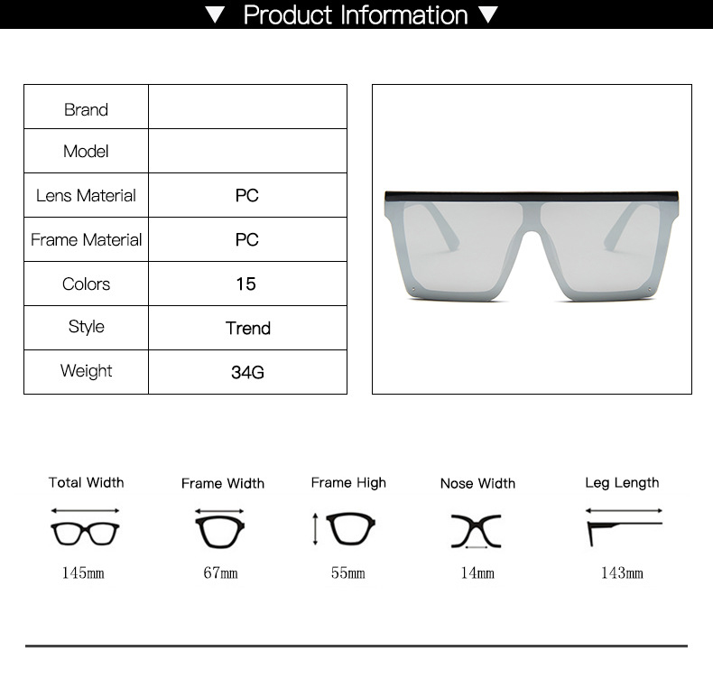 Lunettes de soleil vintage pour femmes et hommes, verres dégradés, grand cadre