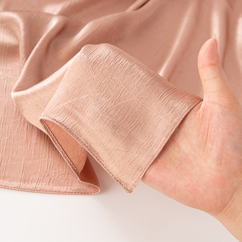 Femmes plaine soie Satin Hijab écharpe différents côtés écorce rides couleur unie Long châle femmes musulmanes soie lisse comme sous-écharpe
