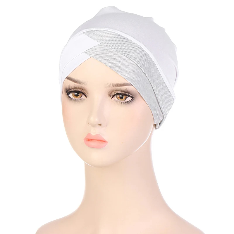 Turban Musulman avec Croix Frontale pour Femme, Casquette Hijab Intérieure Islamique, Sous-Foulard Arabe