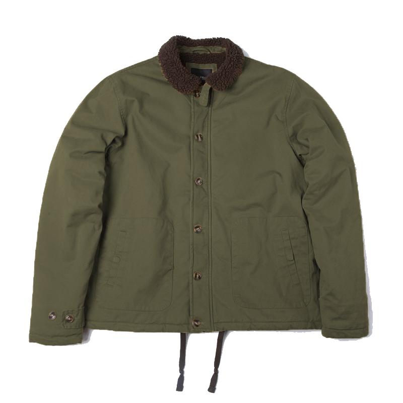 Haute qualité 100 coton vintage USN WW2 USMC épais sherpa polaire vêtements d'hiver kaki travail militaire blanc N1 pont veste pour hommes