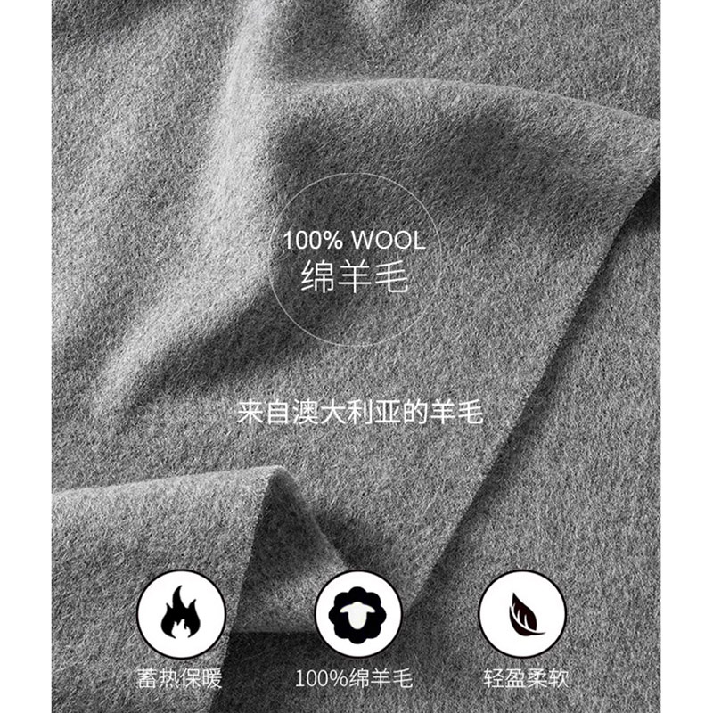 Écharpe en laine 100% unie pour femmes et hommes, écharpe chaude d'hiver, châle, écharpe en cachemire tendance pour femme, marque de luxe 2026