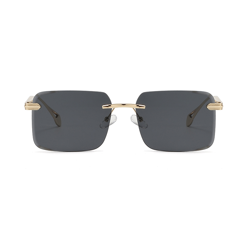 Lunettes de soleil carrées en métal de luxe pour hommes, femmes, unisexe, lunettes de soleil de créateur, sans monture, lunettes de soleil unisexes, protection UV400