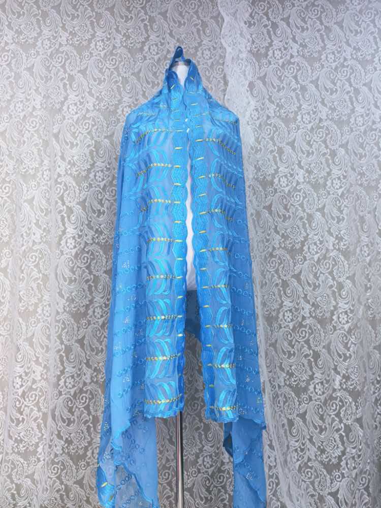 Écharpes en dentelle ethnique florale 2,2 m x 1,1 m, hijab en mousseline africaine coloré, nouveaux châles ethniques pour musulmanes, prix d'usine, vente en gros, pas cher