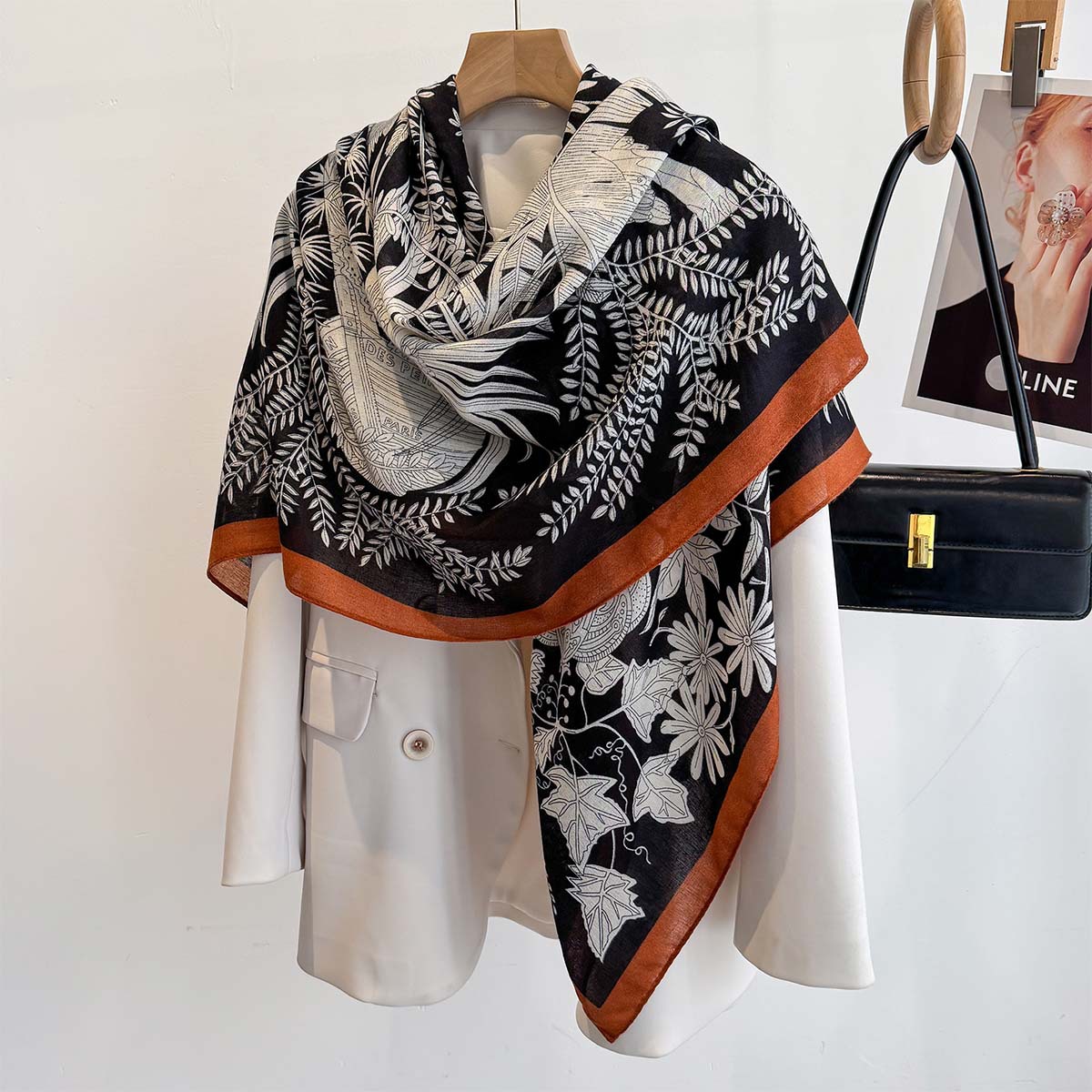 Grand châle de plage 125x125cm pour femmes, écharpe carrée imprimée de luxe pour le printemps, foulards respirants, bandanas, hijab élégant