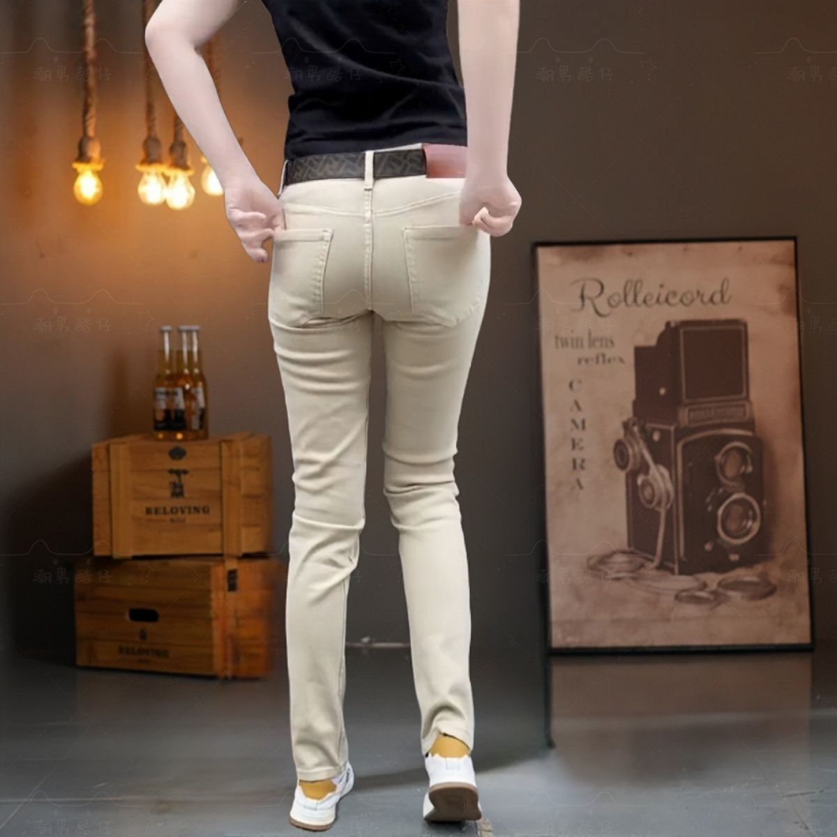 Pantalon long homme haut de gamme coréen, coupe slim, jambe étroite, couleur unie, nouveau modèle été