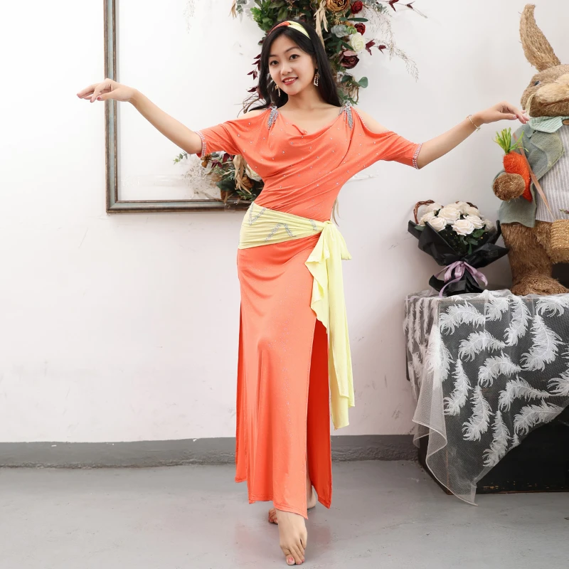 Costume de pratique de la danse du ventre pour femmes, robe Baladi, vêtements ShaBeauty, robe folklorique, performances financières féminines, robe modale