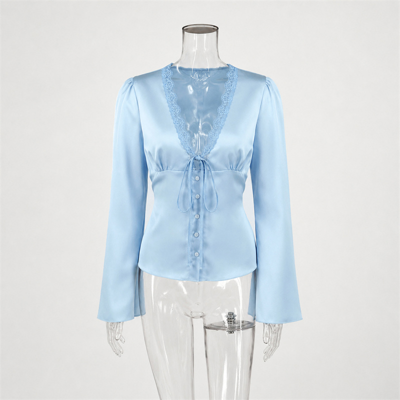 Tsiisd Débardeur Femme en Dentelle et Satin, Col V, Style Patchwork, Romantique, Premium, pour le Quotidien, Été, avec Liens, 2026
