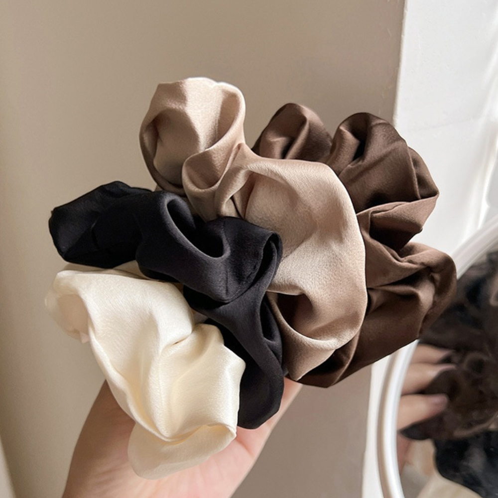 Chouchous de luxe en Satin, 5 pièces, tons de soie douce, comme des attaches pour cheveux, parfaits et élégants, Styles quotidiens, Look minimaliste, accessoires pour cheveux chics