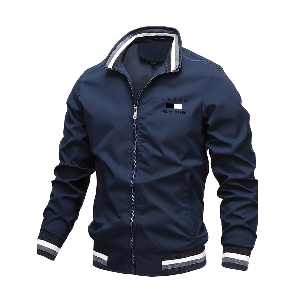 Vestes pour hommes surdimensionnées, col montant, fermeture éclair, manteaux d'extérieur printemps-automne, vestes de baseball, vêtements de créateur pour homme