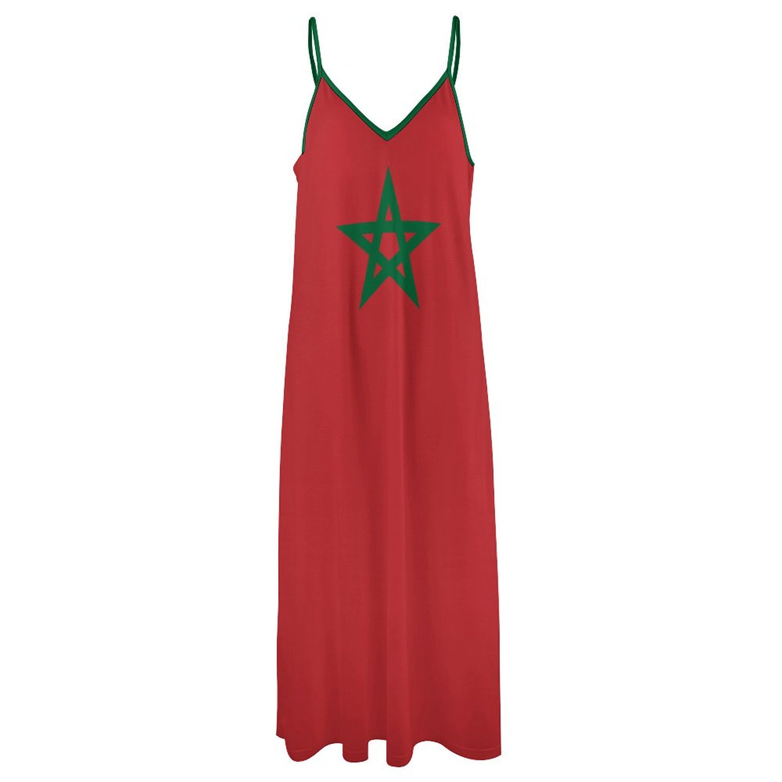 Robes longues robe drapeau marocain imprimé nouveau décontracté sans manches femmes col en v robe imprimée balançoire robes rétro