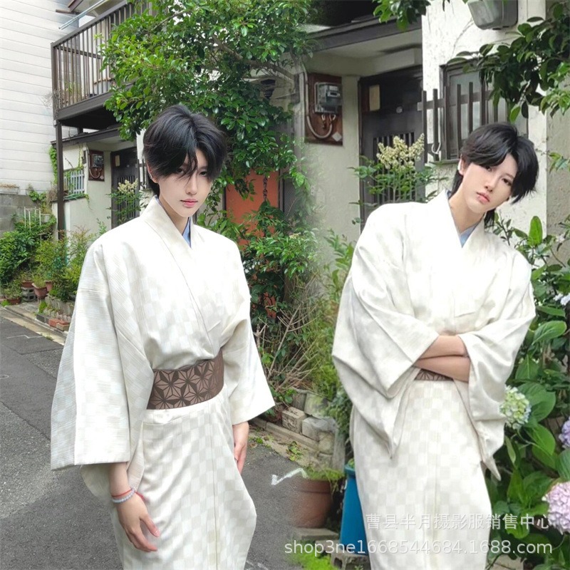 Kimono traditionnel Yukata samouraï pour hommes, costume Photo japonais, vêtements de détente japonais, ensemble de matériel japonais