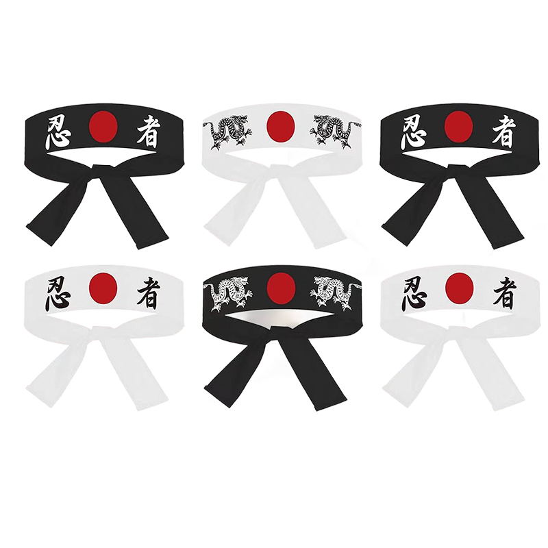 Bandeau japonais Hachimaki bandeau Sushi Chef karaté Bandana bandeaux chapeaux samouraï bandeau sport exercice en gros