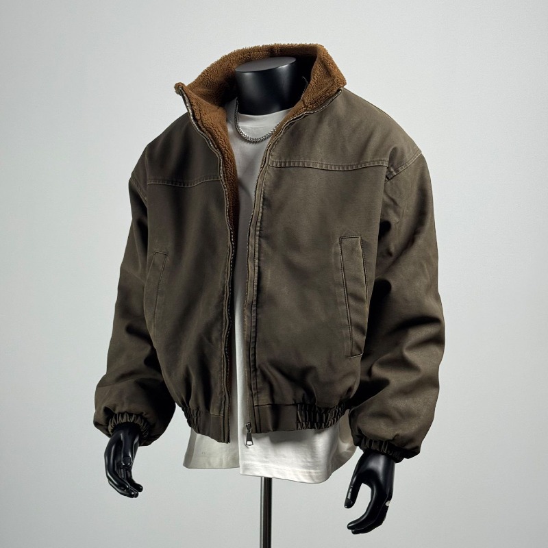 Nouvelle collection automne 2026 : Blousons courts décontractés pour hommes, style coréen High Street, streetwear japonais Y2K, épais pour l'hiver, coupe ample Harajuku avec fermeture éclair